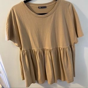 ZARA tan t shirt - size M